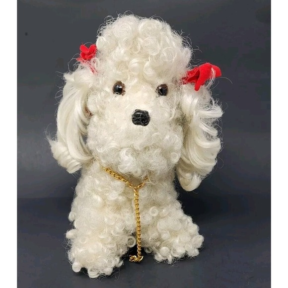 Other - Vtg Rare Lulu Wiggy Doggy Poodle Stuffed Animal Curly Hair Synthetic Fiber 8" L